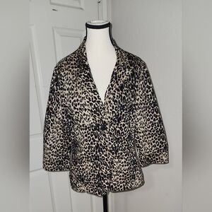 Chic Leopard Print Blazer -Size Large- Lu11